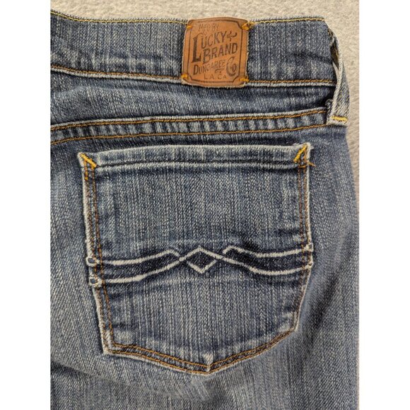 VTG Lucky Brand Zoe Jeans Womens 6 Blue Flare Bootcut Distressed Made USA Denim - Picture 12 of 16